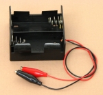 'D' Cell Double Battery Holder With Clips