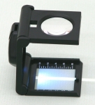 Linen Tester Prefocus Folding Magnifier 5X with Scale & Light