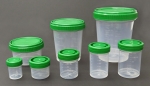 Plastic Beaker with Screw Cap Set of 8