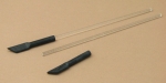 Stir Rod, Flint Glass, 10 Inch (250mm) with Policeman Black