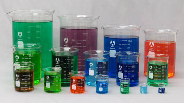 Beakers, Low Form, Borosilicate Glass, 50 mL, 12 Pack