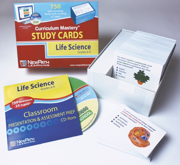 W44 6007 middle school life science study cards