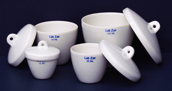 PZRT Laboratory Porcelain Crucible with Lid, Lab Equipment Porcelain  Crucible, 50mL Capacity