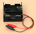 'D' Cell Double Battery Holder With Clips