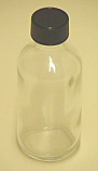 Clear Flint Glass Boston Round Bottle with Lid 1 oz