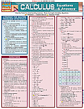 Calculus Equations & Answers Chart