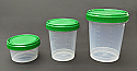 Plastic Beaker with Screw Cap Set of 3