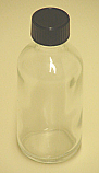 Clear Flint Glass Boston Round Bottle with Lid 0.5 oz