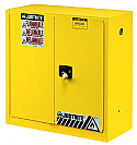 Justrite Sure-Grip EX Safety Cabinet 30 Gallon 2 Door 1 Shelf
