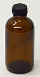 Amber Flint Glass Boston Round Bottle with Lid 16 oz